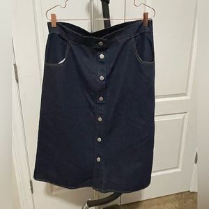 Denim. A Line. Skirt.